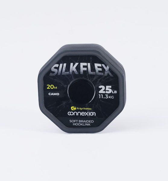 RidgeMonkey Connexion SilkFlex Soft Braid - SilkFlex Soft Braid 25lb/11,3kg Camo (20m)