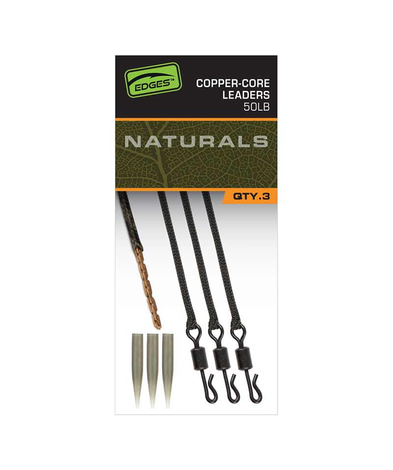 Fox Edges Naturals Copper-Core Leaders 50lb (22.7kg) (3pcs)