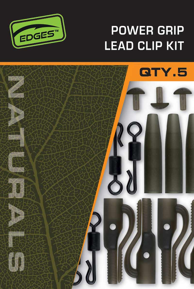 Fox Edges Naturals Power Grip Lead Clip Kit (5 pieces)
