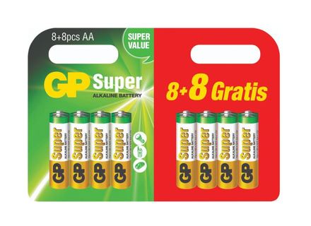 GP AA Alkaline Batteries (16 pieces)
