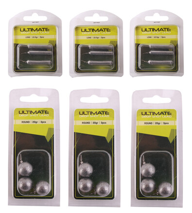 18 pcs Ultimate Dropshot lead in different weights