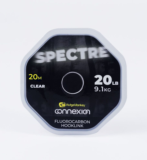 RidgeMonkey Connexion Spectre Fluorocarbon Hooklink - Spectre Fluorocarbon Hooklink 20lb/9,1kg Clear (20m)