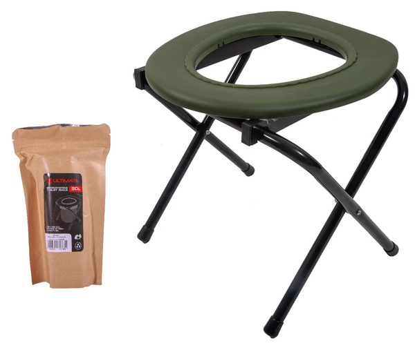 Ultimate Camper-Comfort Toilet + 15 Biodegradable Toilet Bags