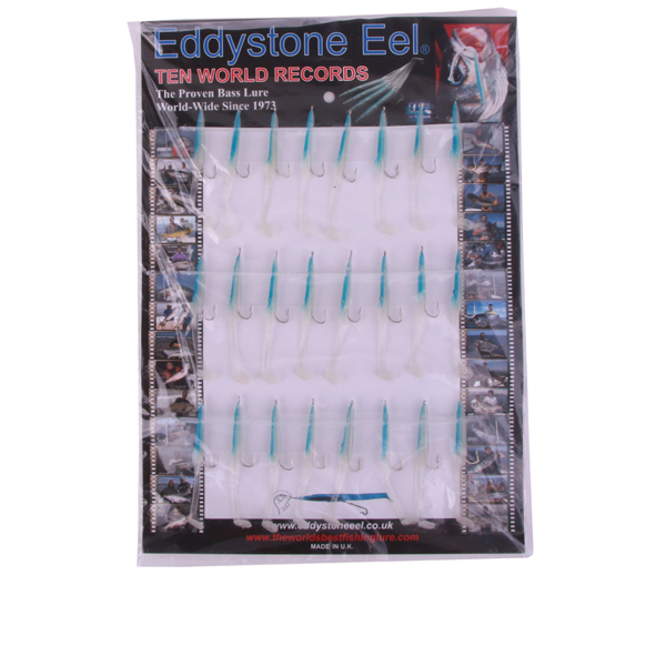Eddystone Eel 70mm, 24 pieces! - Phosphorescent/Blue Back