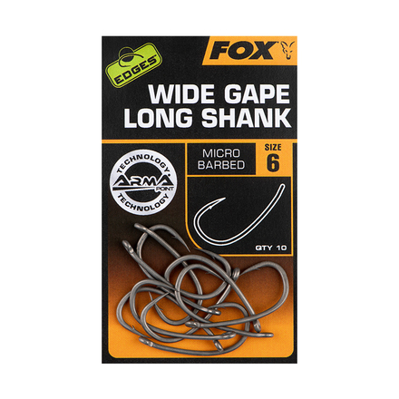Carp Hook Fox Edges Armapoint Super Wide Gape Long Shank (10 pieces)