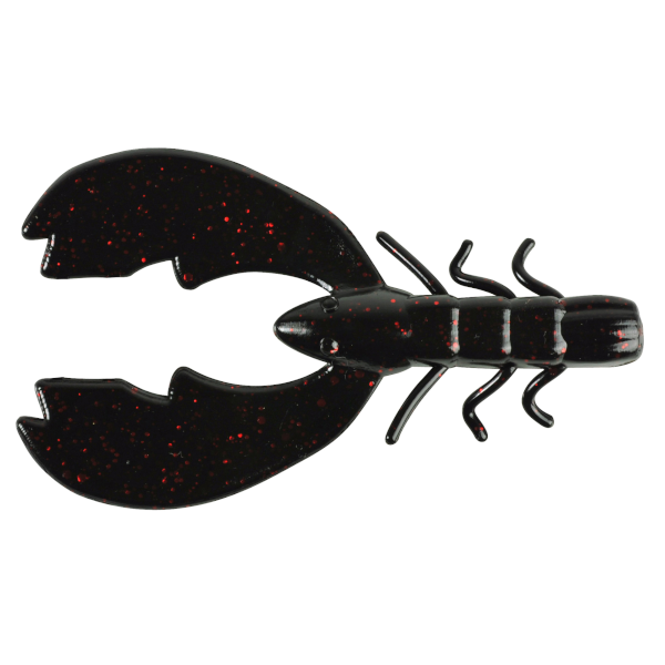 Berkley Powerbait Chigger Craw 4'' 9pcs (multiple options) - Black Red Fleck