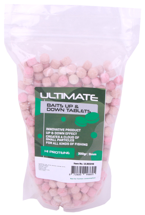 Ultimate Baits Up & Down Tablets 9 mm, release of colour, scent and flavour underwater