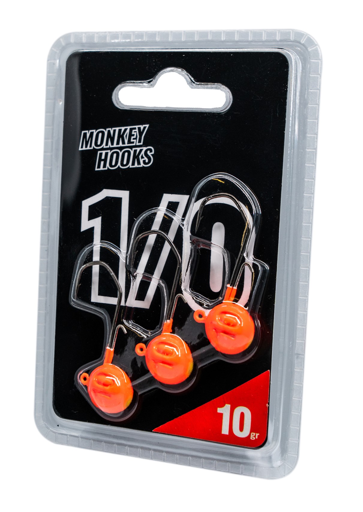 Monkey Lures Monkey Hook 1/0 Orange Jighead (3 pieces)