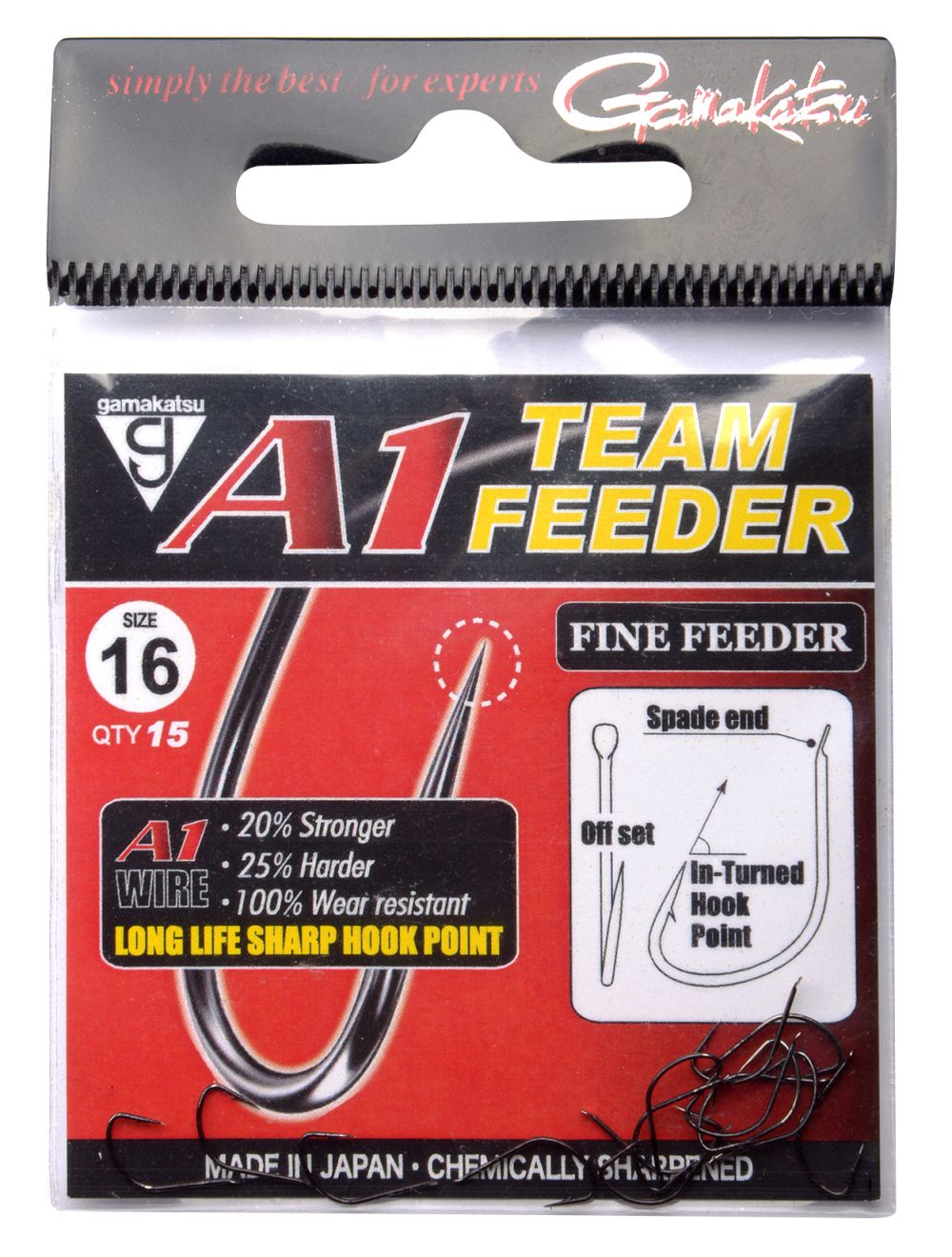 Gamakatsu A1 Team Feeder Fine Feeder Hooks (15pcs)