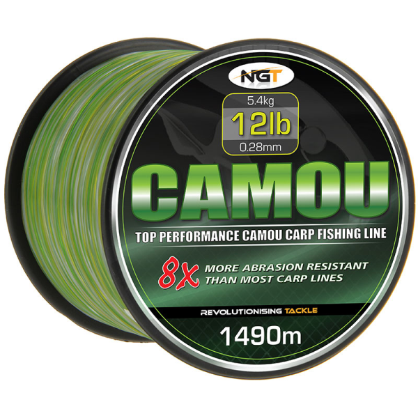 2 x NGT Spool of Camou Camo Carp Fishing Line 12lb1490mNEW STOCK 