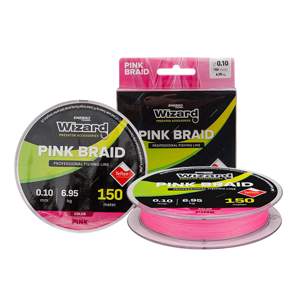Wizard 150 M Braided Line Pink 0.100 mm