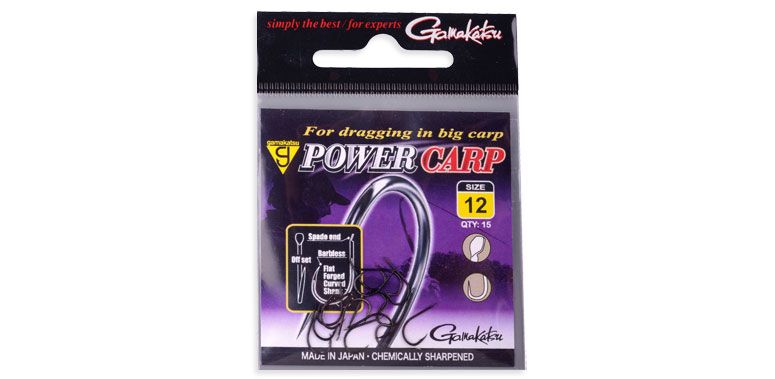 Gamakatsu Powercarp Hooks Barbless NS Black (15pcs)