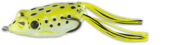 Castaic Frog, weedless topwater for vegetation! - Yellow Midnight