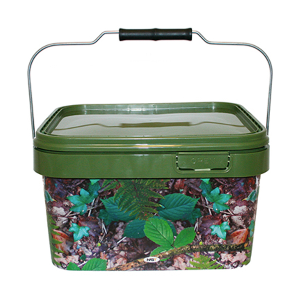 Mega Adventure Carp Box, filled with end-tackles from premium brands! - NGT Camo squared bucket