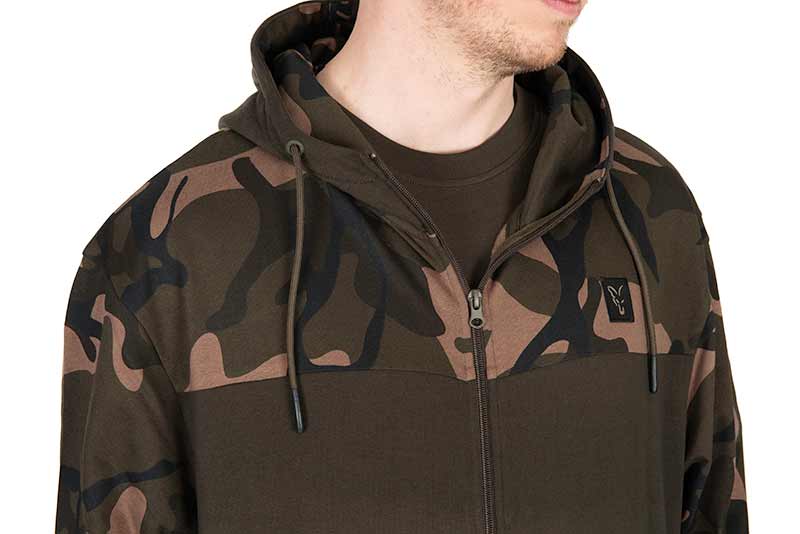 Fox LW Khaki/Camo Split Zip Hoody