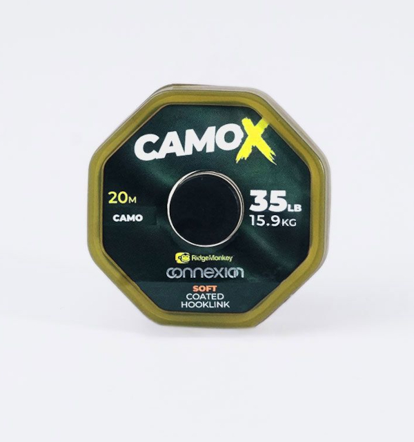 RidgeMonkey Connexion Camo X Soft Coated Hooklink - X Soft Coated Hooklink 35lb/15,9kg Camo 20m