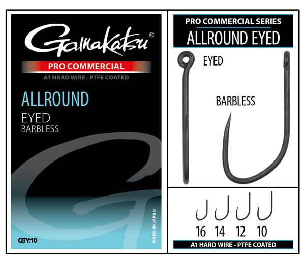 Gamakatsu Pro-C Allround Eyed A1 PTFE BL Coarse Hook (10 pieces)