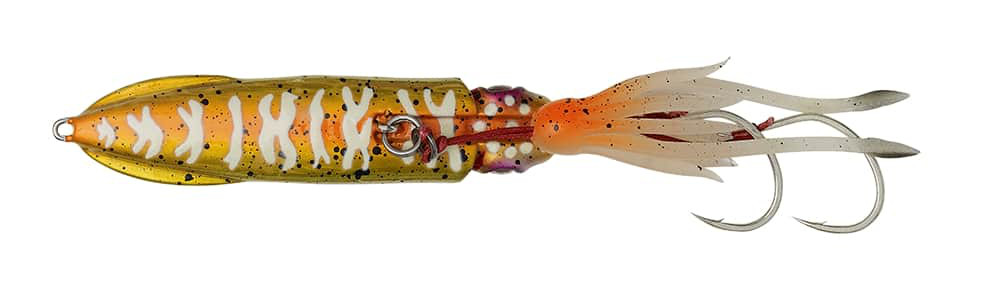 Savage Gear Swim Squid Inchiku Sea Fishing Lure 9cm (120g) - Orange Gold Glow