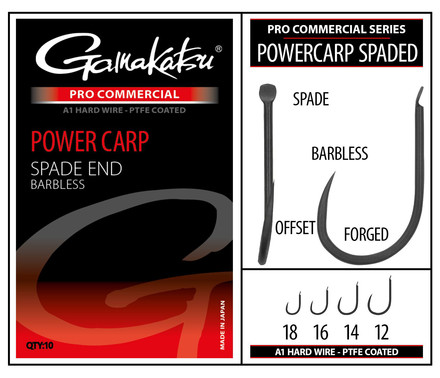 Gamakatsu Pro-C Powercarp Spade A1 PTFE BL Coarse Hook (10 pieces)