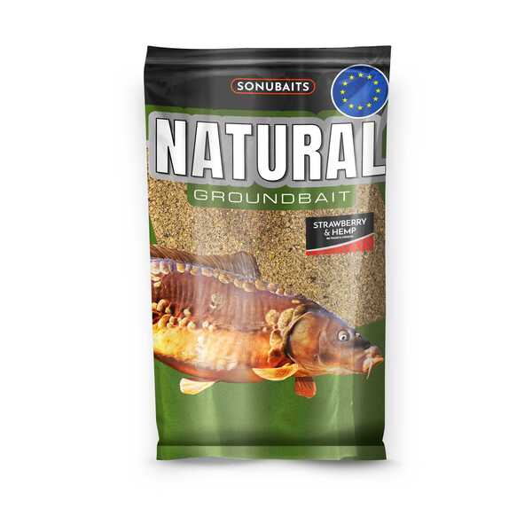 Sonubaits Natural Strawberry & Hemp Groundbait (1kg)