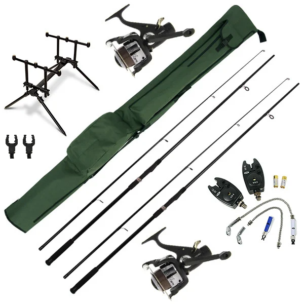 NGT Quickfish Carp Set with rods, reels, alarms, rod pod and pouch!