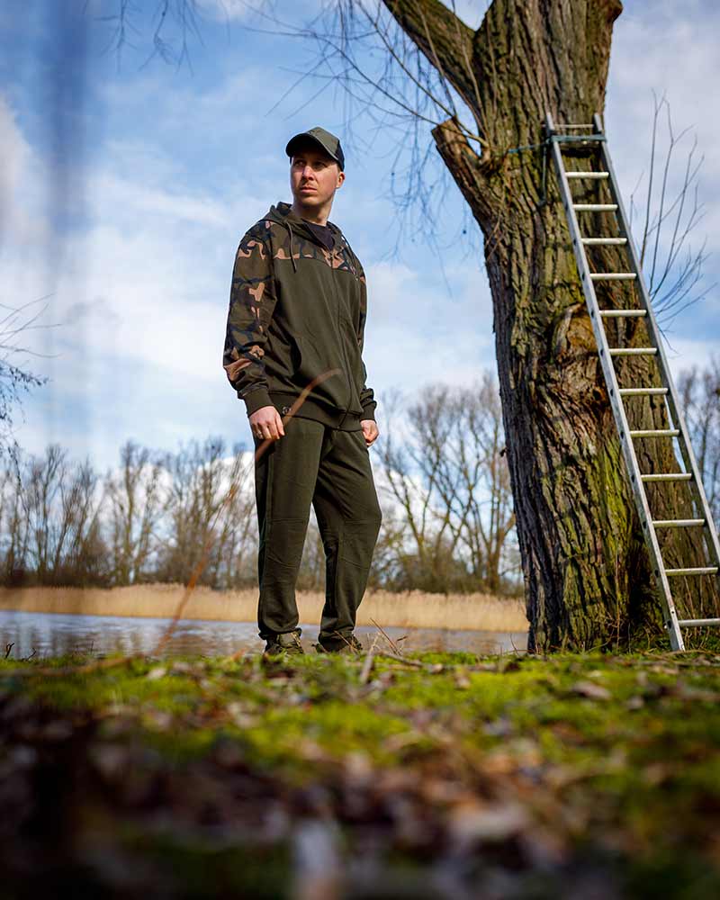 Fox LW Khaki/Camo Split Zip Hoody