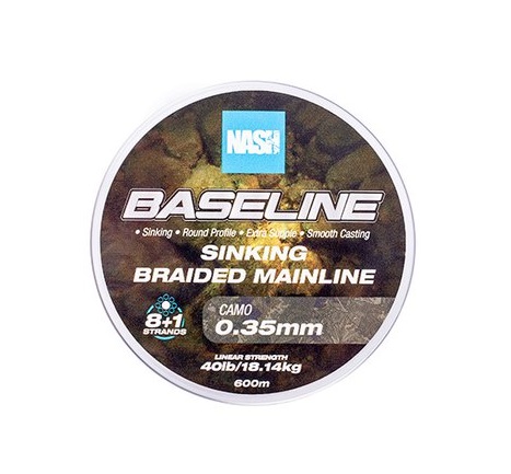 Nash TT Baseline Sinking Braid Camo Braided Line (1200m)