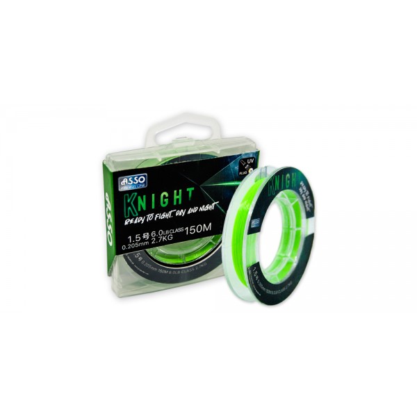 Asso Knight Fluo Green Fluorocarbon Coated Line 150m