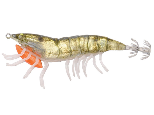Savage Gear 3D Hybrid Shrimp Egi Jig - Olive Flash