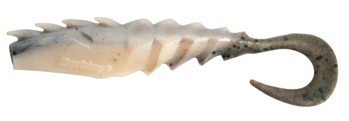 Berkley Gulp! Nemesis Prawn Curl Tail 4in Shad (4 pieces) - Natural Shrimp