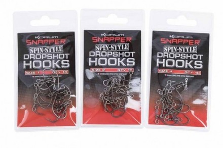 Korum Snapper Dropshot Spin-Style Hooks (10 pieces)