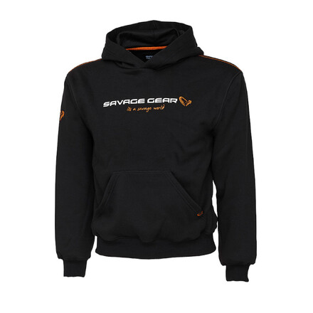 Savage Gear Junior Logo Hoodie Black Ink Fishing Jersey