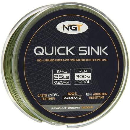 NGT 300 m Quick Sink Braid in Moss Green