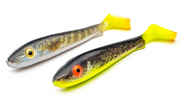 Svartzonker McRubber Shad 21cm (2 pieces) - Real Pale Pike & Hot Eel