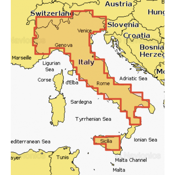 Navionics+ Maps SD/MSD Card - Italy Lakes & River Po