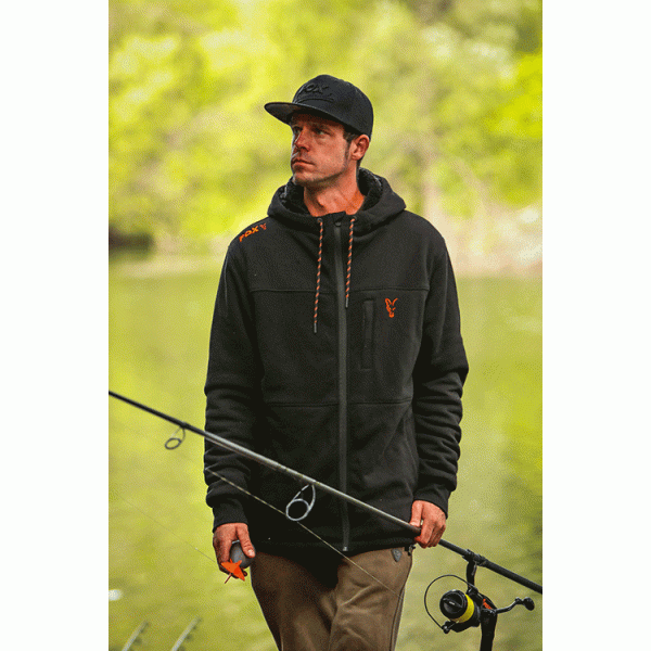 Fox Collection Black Orange Sherpa Hoody Carp fishing Clothing 