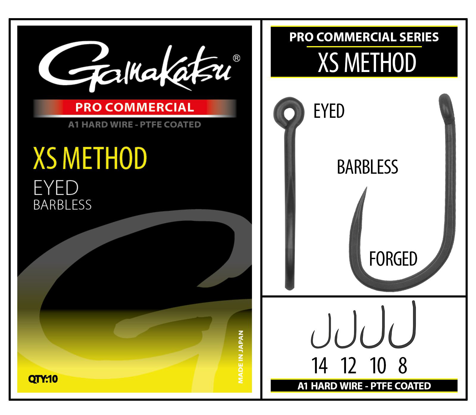 Gamakatsu Pro-C XS Method A1 PTFE BL Coarse Hook (10 pieces)