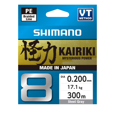 Shimano Kairiki 8 Steel Gray Braided Line 0.200mm | 17.1kg (300m)