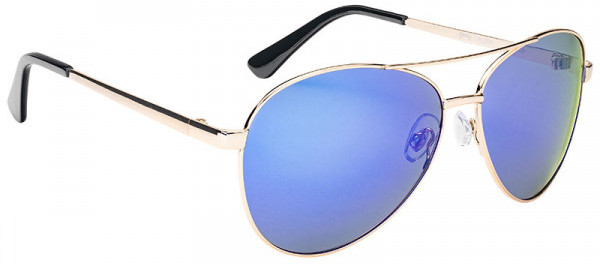 Strike King SK Plus Sunglasses - Flyer Shiny Gold Frame / Multi Layer White Blue Mirror Gray Base