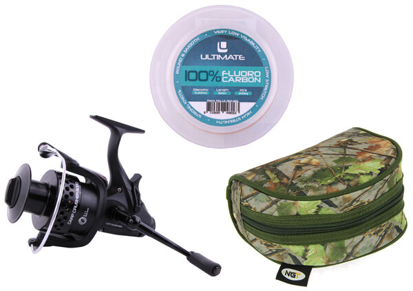 Ultimate Carp Crusher 6000 Freespool Reel + Fluorocarbon + Reel Case