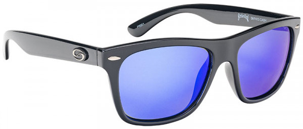 Strike King SK Plus Sunglasses - Cash Shiny Black Frame / Multi Layer White Blue Mirror Gray Base