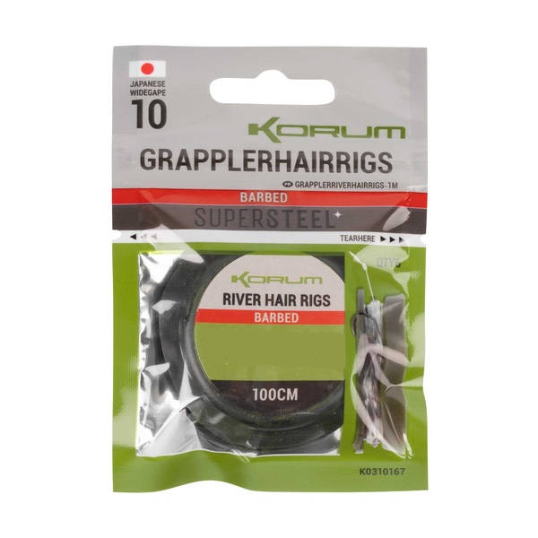 Korum Grappler River Hair Rigs (6 pieces)