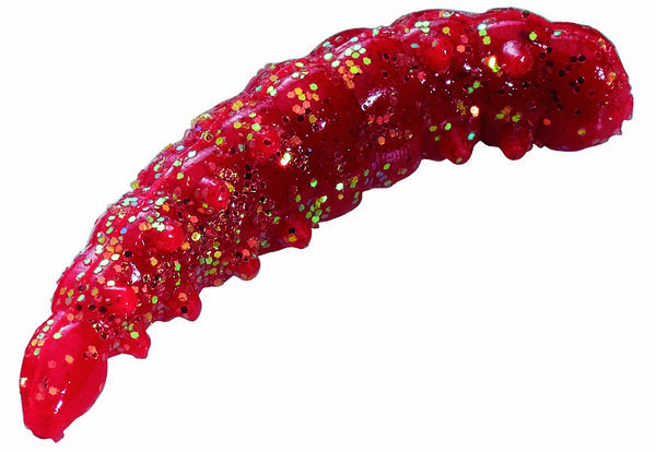 Berkley Powerbait Honey Worms, 55 pcs! - Red Glitter