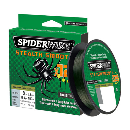 Spiderwire Stealth Smooth 12 Braid Moss Green 150m (multiple options)