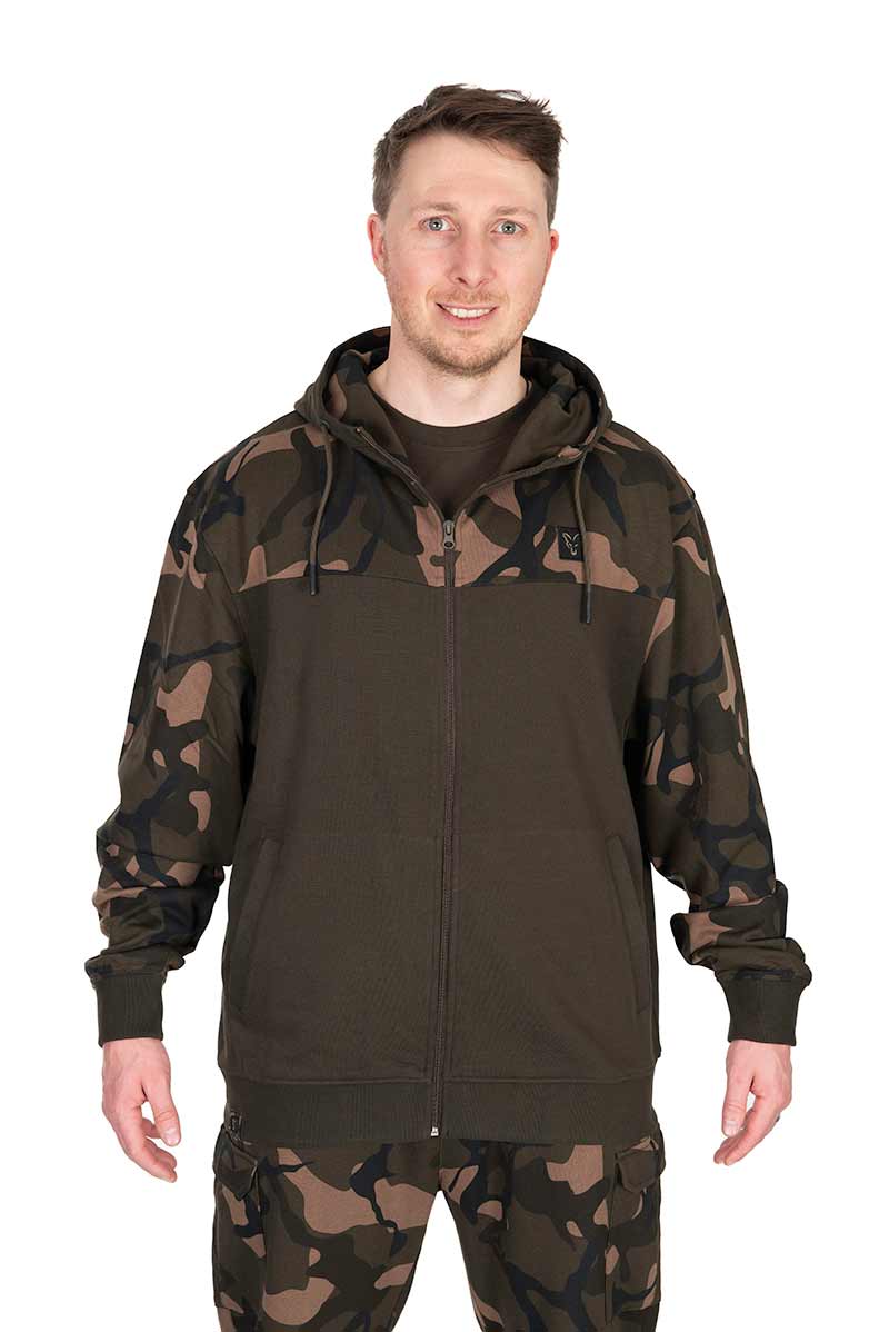 Fox LW Khaki/Camo Split Zip Hoody