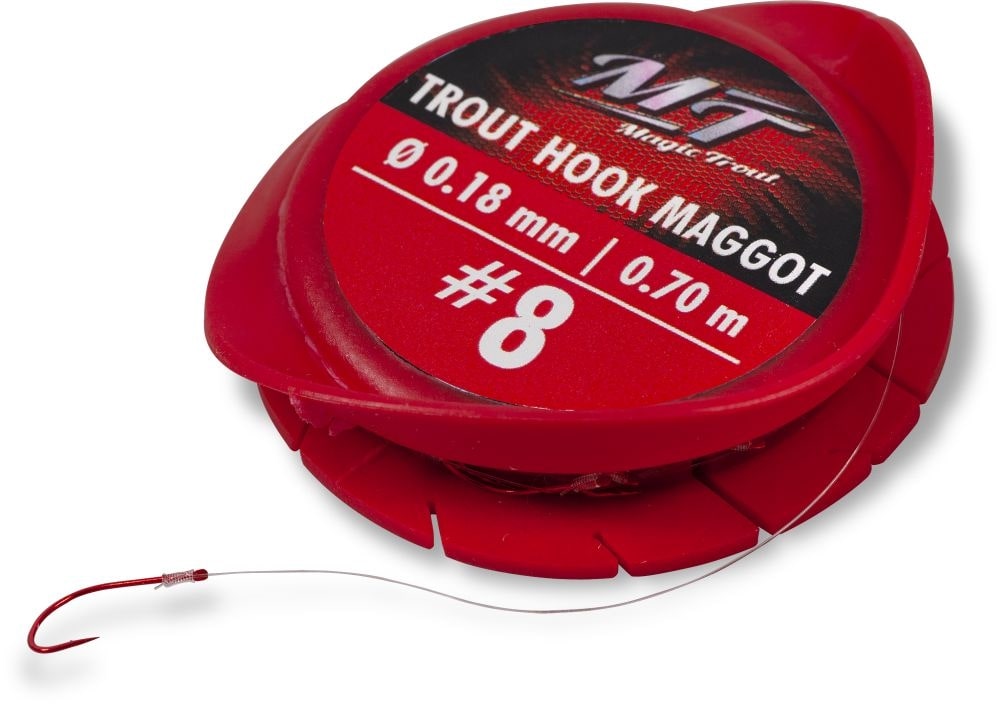 Magic Trout Trout Hook To Fluoro Carbon Maggot Trout Leader 70cm (7 pieces)
