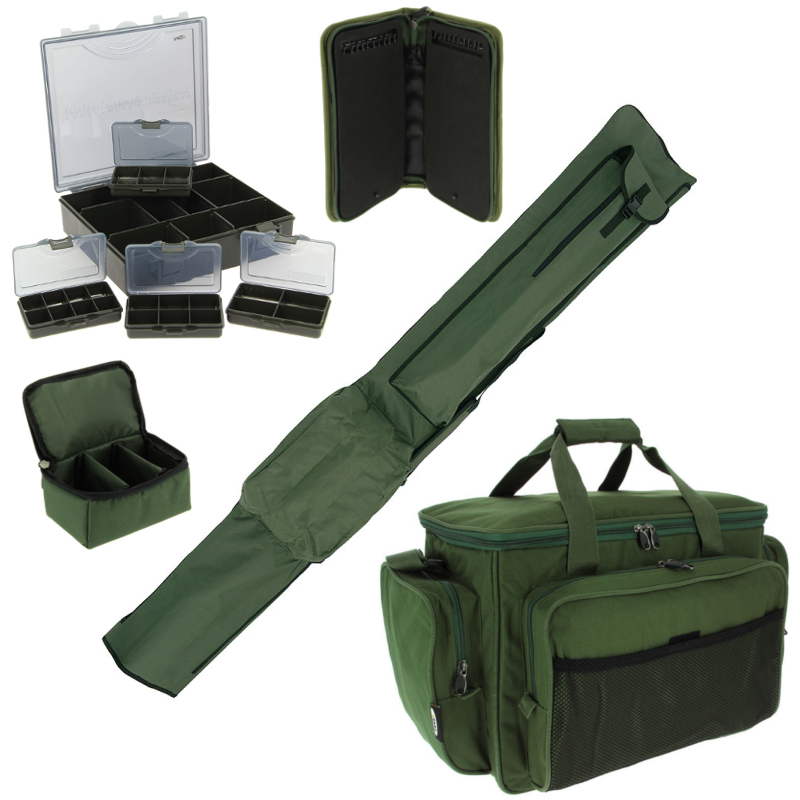 CARP FISHING LUGGAGE SET DELUXE MULTI POCKET CARRYALL RIG WALLET LEAD BAG TACKLE BOX XPR NGT 