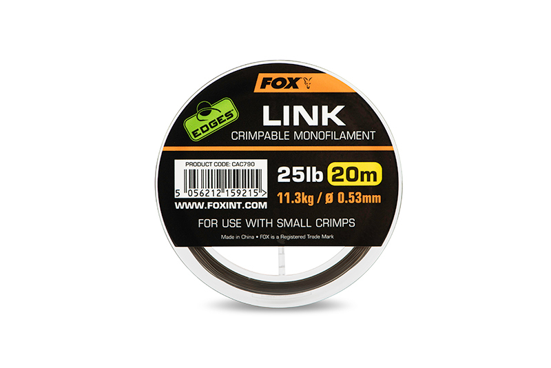 Fox Edges Link Trans Khaki Mono Carp Leader Material (20m)