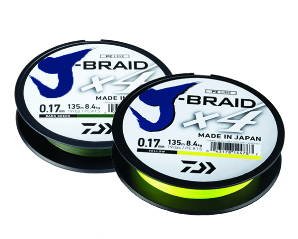 Daiwa J-Braid X4E - 135 meter (multiple options)