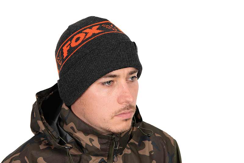 Fox Collection Beanie Fishing Hat - Black/Orange